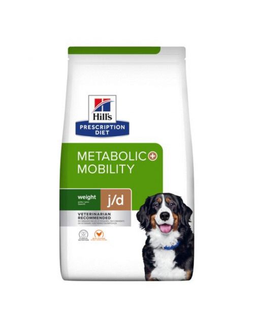 Hill's Prescription Diet - Ushqim i Thatë Veterinar për Qen Metabolic + Mobility Pulë (ose Mish Viçi & Oriz) 12 kg
