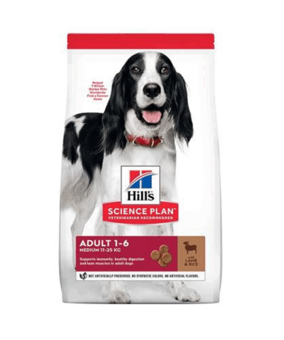 Hill's Science Plan - Ushqim i Thatë për Qen Adult të Mesëm (10–25 kg) Mish Qingj & Oriz 2.5 kg