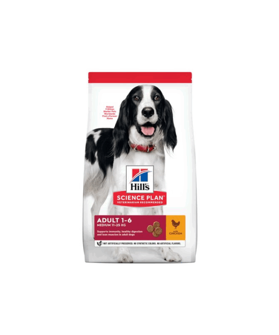 Hill's Science Plan - Ushqim i Thatë për Qen Adult të Mesëm (Medium Breed 10–25 kg) Pulë 14 kg