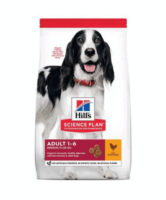 Hill's Science Plan Ushqim i Thatë për Qen Adult Mesëm (10–25 kg) Pulë 2.5 kg