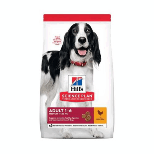 Hill's Science Plan Ushqim i Thatë për Qen Adult Mesëm (10–25 kg) Pulë 2.5 kg