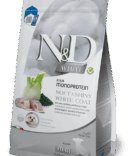 Farmina N&D White Grain-Free Ushqim i thate per kelyshe spirulina dhe finok 1.5kg