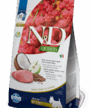 Farmina N&D Quinoa Grain Free Ushqim i thate per qen te moshuar mini me qengj, quinoa, molle jeshile dhe kokos 1.5kg