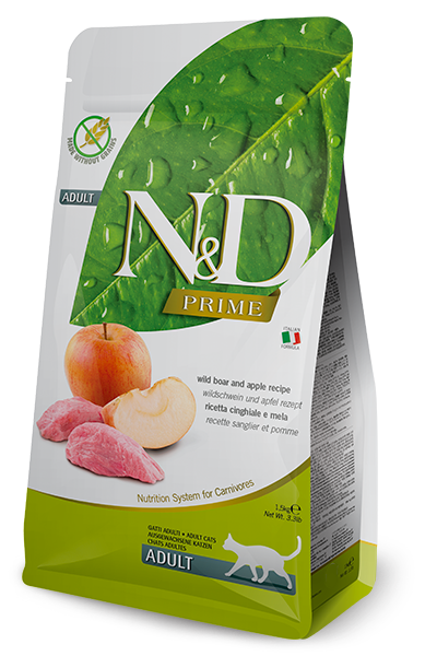 Farmina N&D Prime Ushqim i thate per mace adulte me mish derri te eger dhe molle 1.5kg