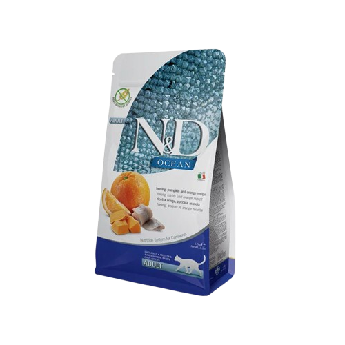 Farmina N&D Ocean Ushqim i Mace Adulte Peshk, Kungull & Portokall 1.5kg