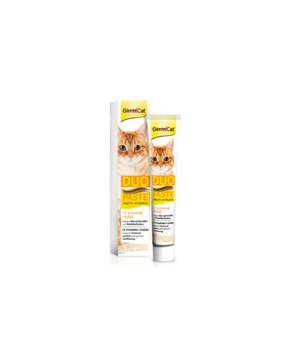 GimCat Multi-Vitamin Duo Paste Paste vitaminash per mace, me djathe, 50 g