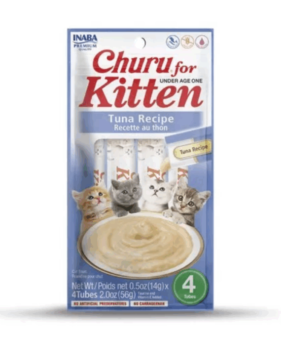 INABA Churu Kitten Snack per Kotele me Tuna (4×14 g)