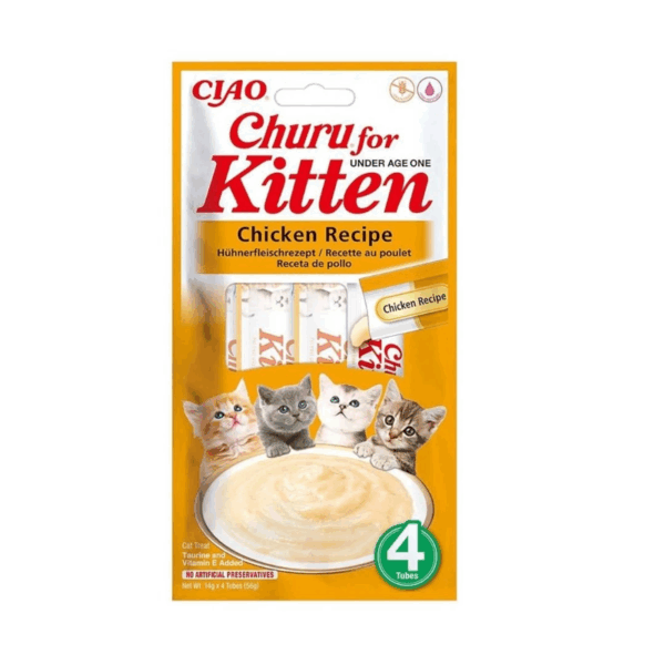 INABA Churu Kitten Snack per Kotele me Pule (4×14 g)