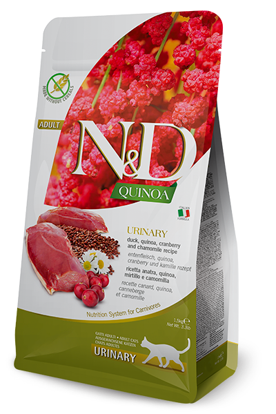 Farmina N&D Quinoa Urinary Ushqim i thate per mace adute, me rose, quinoa, boronice e kuqe dhe kamomil 300gr
