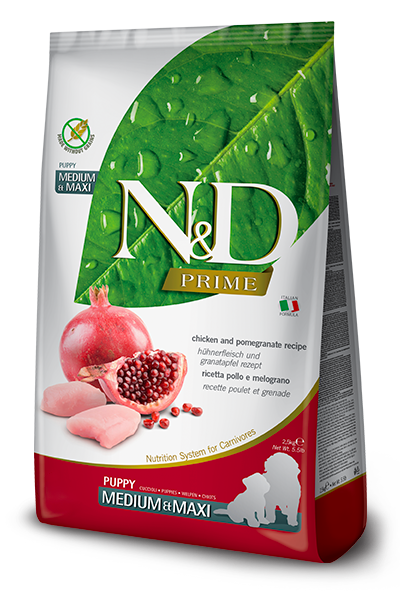 Farmina N&D Grain Free Ushqim i thate per kelyshe, Med/Maxi  me mish pule dhe shege 2.5kg