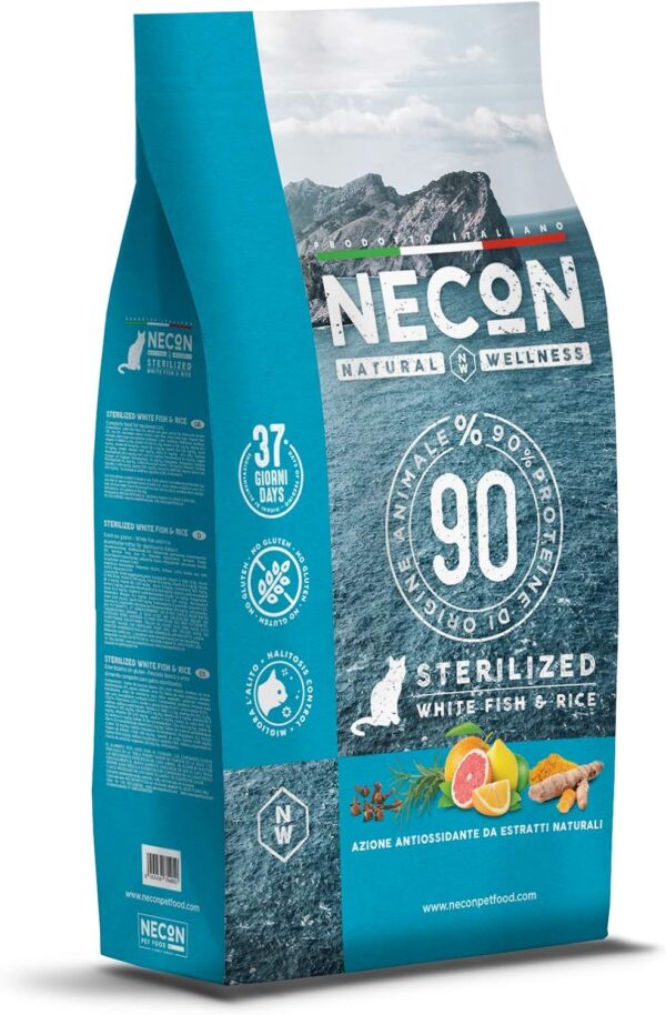 Necon Natural Wellness Ushqim per mace adulte me peshk te bardhe dhe oriz 10 kg