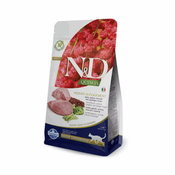Farmina N&D Weight Management Ushqim i thate per mace adulte me qengj, quinoa, koper dhe nenexhik 1.5kg