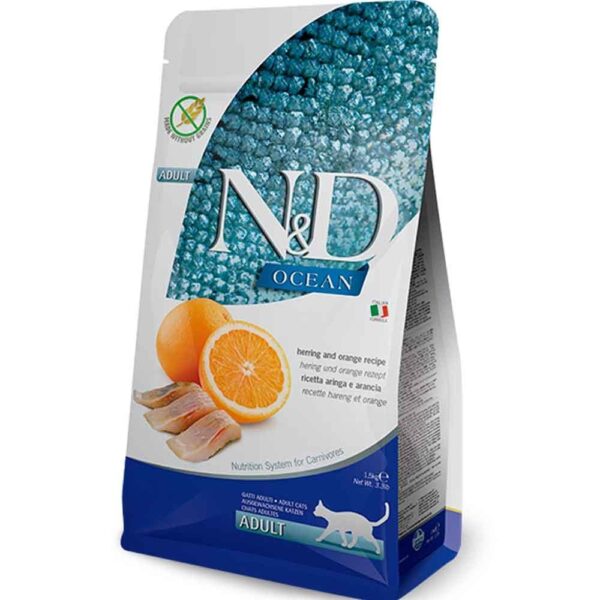 Farmina N&D Ocean Ushqim i thate per mace adulte me peshk dhe portokall 300gr