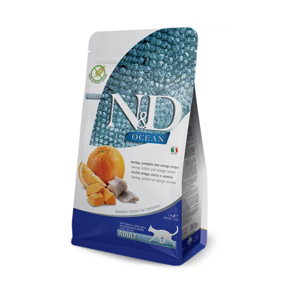 Farmina N&D Ocean Ushqim i thate per mace adulte me peshk, kungull dhe portokall 1.5kg