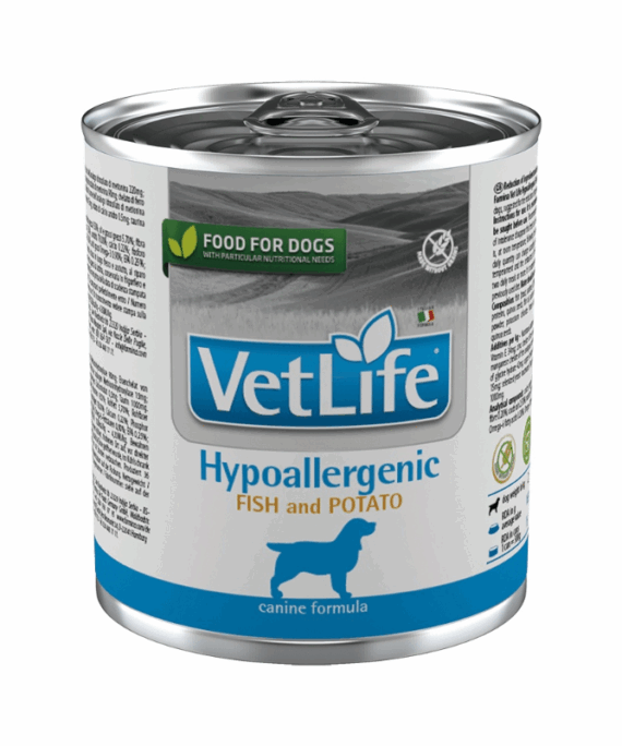 Farmina Vet Life Hypoallergenic Ushqim veterinar per qen, me peshk & patate, 300 g