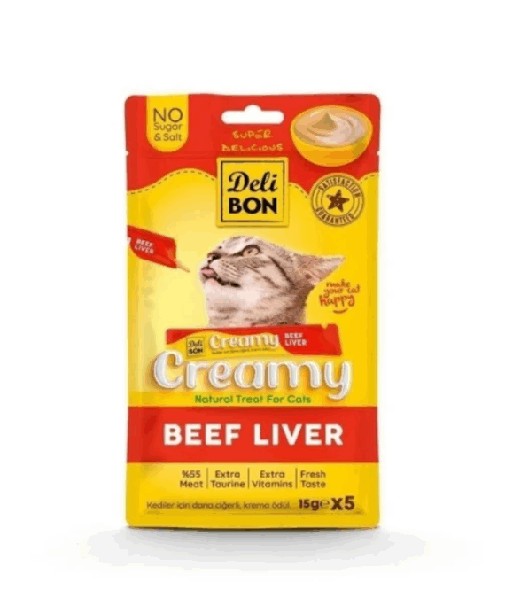 Deli Bon Creamy Treats Beef Liver 5x15gr