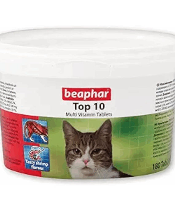 Beaphar Top 10 Multivitaminë Tableta  per Mace 180 tabs