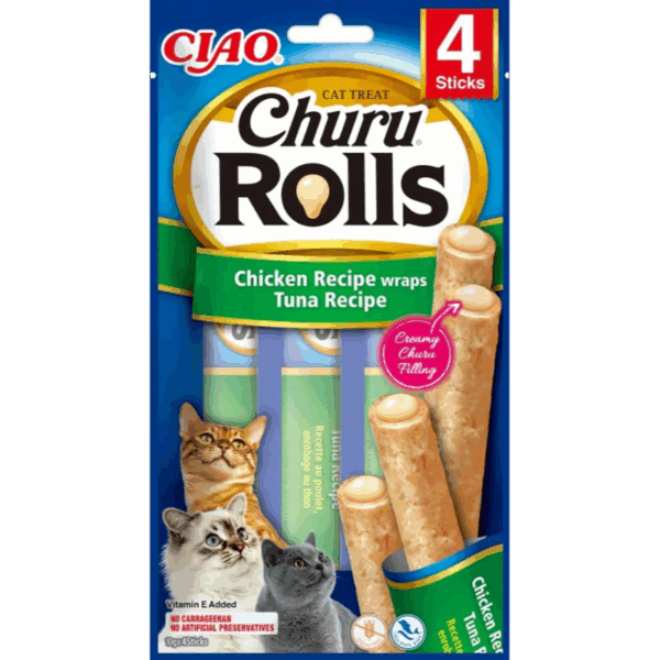 Churu Rolls Snack per mace, ton i mbeshtjelle me pule