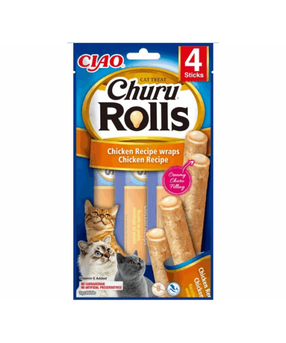 Churu Rolls Snack per mace, pule e mbeshtjelle me pule