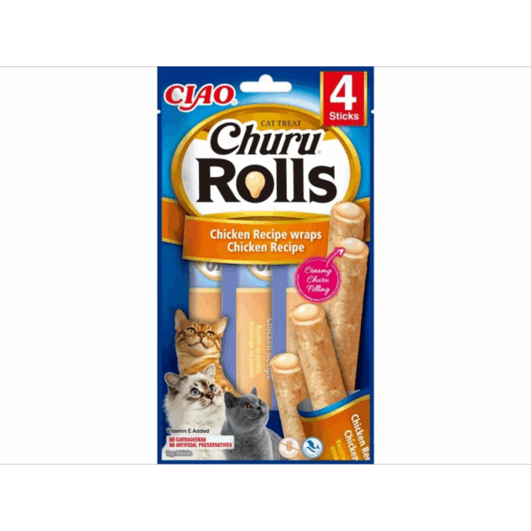 Churu Rolls Snack per mace, pule e mbeshtjelle me pule
