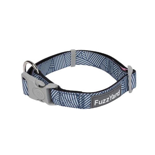 FuzzYard Dog Collar - Thornbury - Aegean Blue S