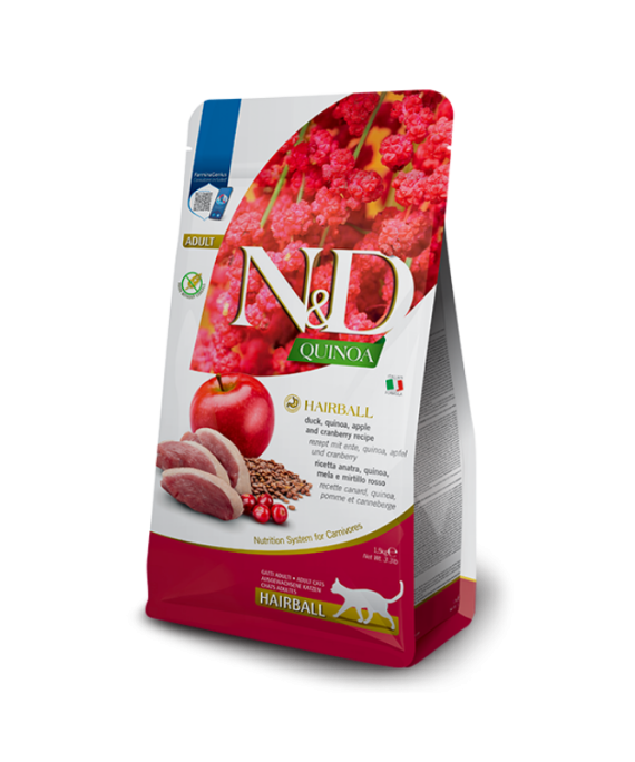 N&D Hairball per mace adulte Rose, Quinoa & Molle 1.5kg