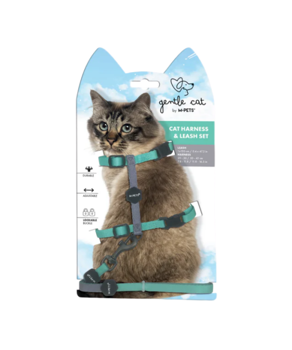 M-Pets Gentle Cat Set Harness dhe litar per Mace Jeshile