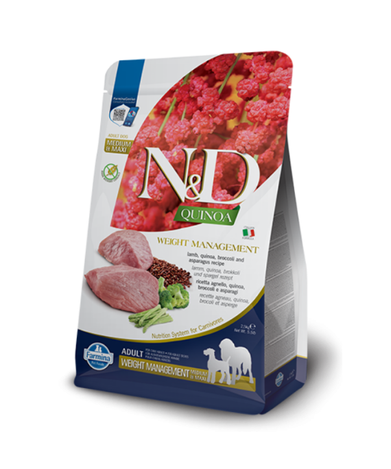 N&D Quinoa Weight Management Adult Medium Maxi Qingj 2.5kg
