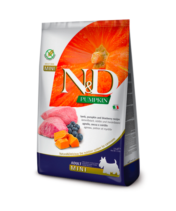 N&D Adult Mini Qingj, Boronicë dhe Kungull 2.5 kg