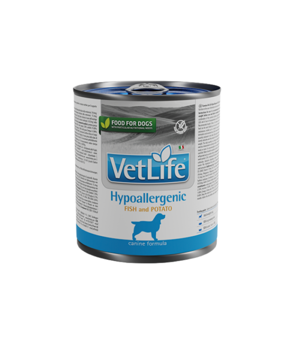 Vet Life Hypoallergenic per qen me peshk dhe patate 300 g