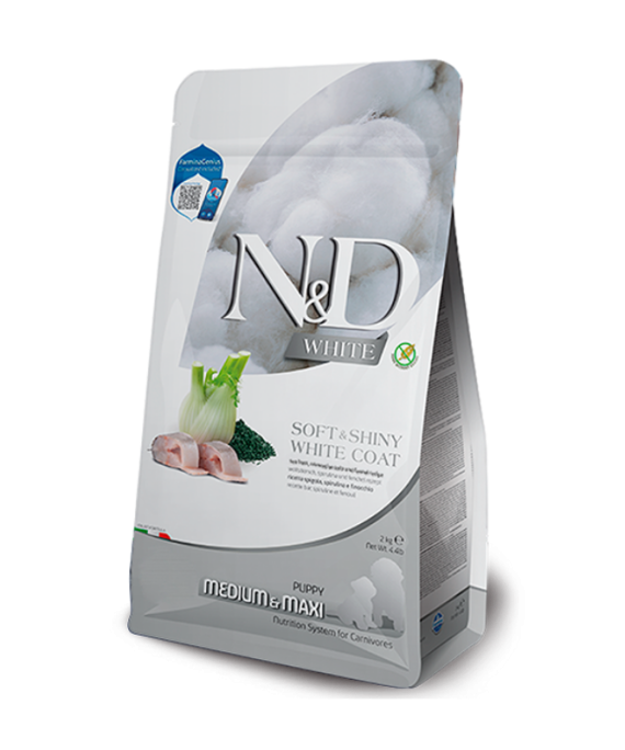 N&D White Monoprotein Puppy Medium Maxi Levrek 2kg