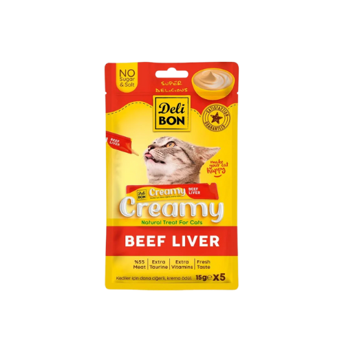 Deli Bon Creamy Treats Beef Liver 5x15gr
