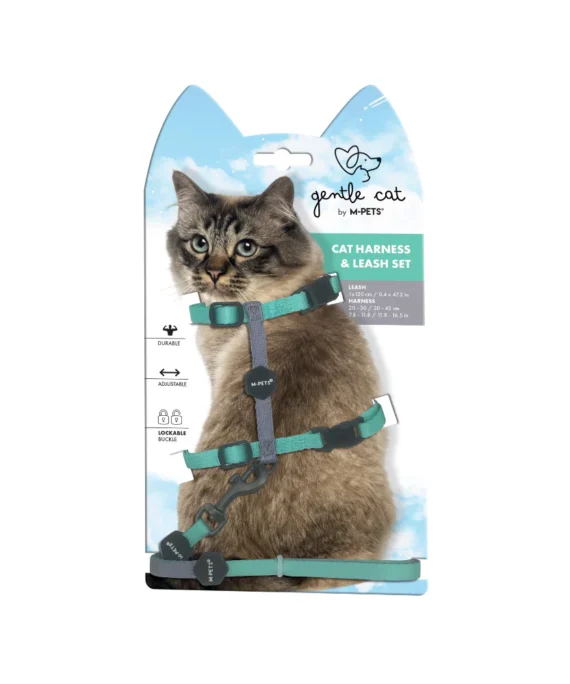M-Pets Gentle Cat Set Harness dhe litar per Mace Green