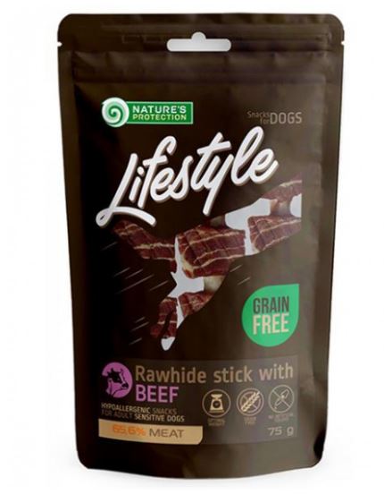Nature's Protection Dog rawhide foaming sticks with beef 75gr