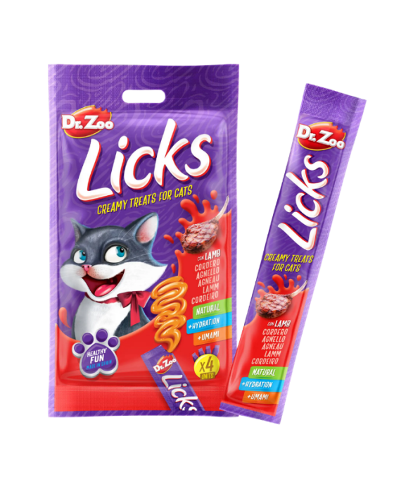 Dr. Zoo Licks me qingj për mace 4 x 15g