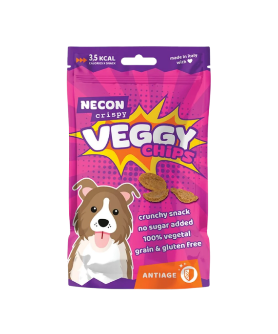 NECON CRISPY VEGGY CHIPS ANTIAGE DOG TREAT 85 GR
