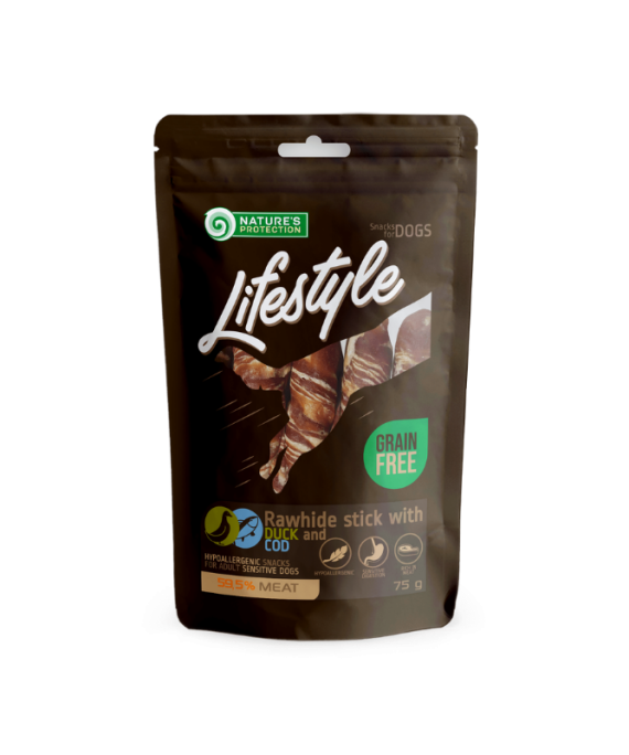 Natures Protection Snack per Qen Duck and Cod Sticks  75