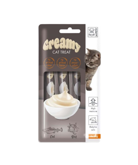 M-Pets Treat per Mace me Merluce dhe Vic 4 x 15g