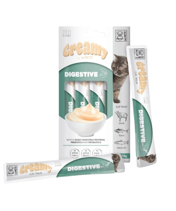 M-Pets Treat per Mace Digestive Qingj, Tuna & Salmon 4x15 gr