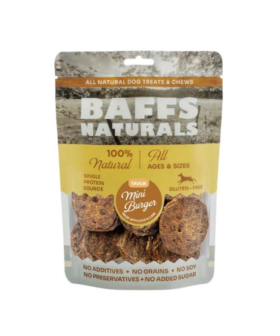 Baffs Naturals Dog Chicken Mini Burger 100gr
